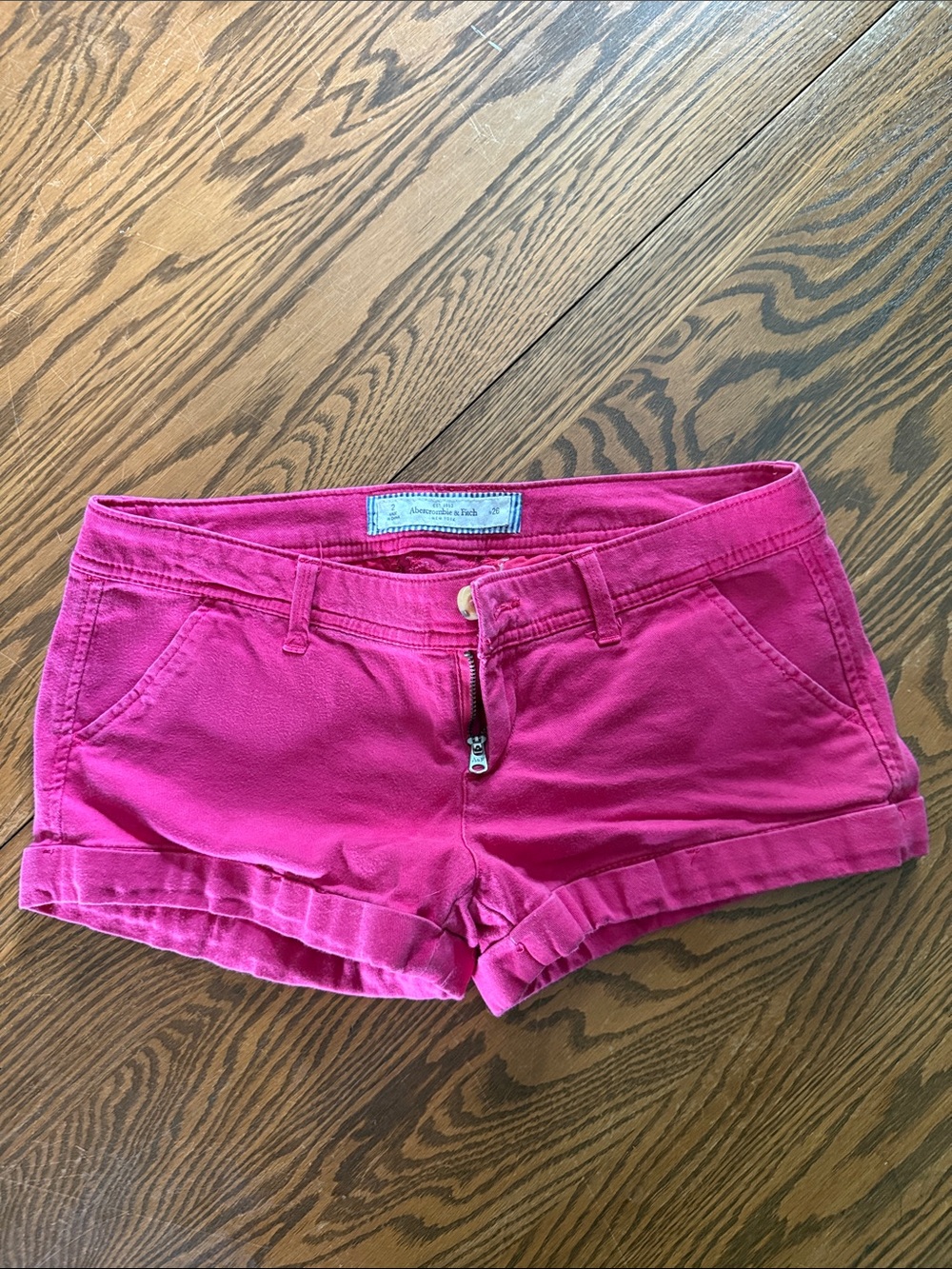 Abercrombie & Fitch Fuchsia Cuffed Denim Shorts